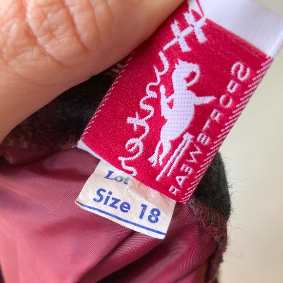 Hunter Vintage Wool Skirt 18 16 Cranberry Kilt A Line Plaid Elastic Fall Pleat - Picture 6 of 10